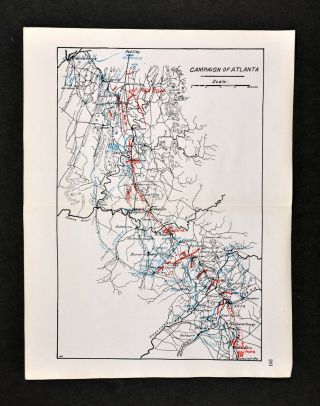 Civil War Map Atlanta Campaign Battle Chattanooga Resaca Dallas Kenesaw Marietta