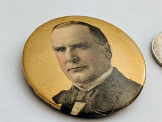 Very Rare Full Color William Mckinley President 1896 1900 Button Political Pin