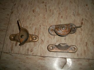 Antique Brass Window Latches Lock Lever From Old House Reclaimed Hardware Latch