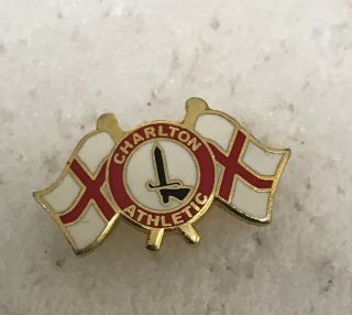 Charlton Athletic Supporter Enamel Badge Very Rare - Double England Flag Design