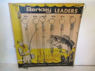 Vintage Advertisement Berkley Steelon Fishing Leaders Stand Up Display Card