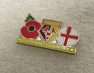Very Rare Watford Fc Supporter Enamel Badge - For Club And Country
