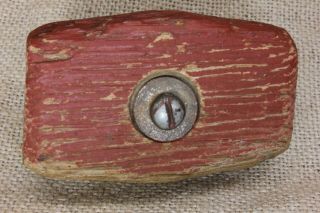 Weathered old Wood red Barn paint turn latch screen door rustic 3 1/4” vintage 2