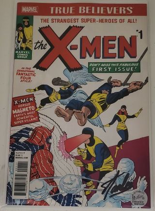 Marvel True Believers X - Men 1 Signed By Stan Lee With Rare Comic Jack Kirby