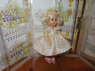 Vintage Hard Plastic Virga Peach Twinkle Ballerina Pointed Toe Doll - 8 " Ginny Era