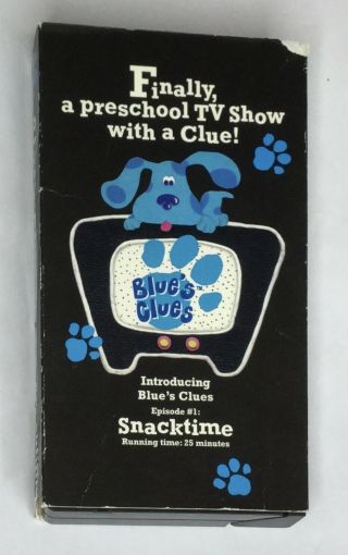 Blues Clues Episode 1 Snacktime Rare Vhs Video Tape Demo 1996 25 Mins