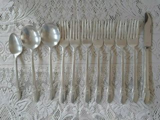 Vtg.  1847 Rogers Bros Is Silver Plated Flatware,  Pattern " First Love " 11 Pc.