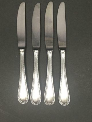 4 Towle Beaded Antique Germany Dinner Knives 18/8 Stainless Steel Flatware Knife