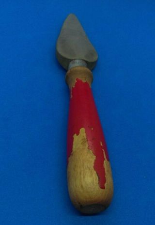 Vintage Carborundum Knife Sharpener 7 1/4” Total Length Red Wood Handle Rare