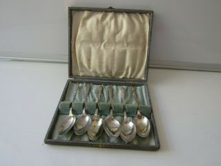 Vintage Set Of 6 Apostle Epns Silver Plated Tea Spoons
