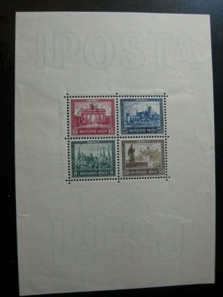 Deutsches Reich Mi.  Block 1 Rare Mnh Iposta Stamp Sheet Cv $1,  925.  00