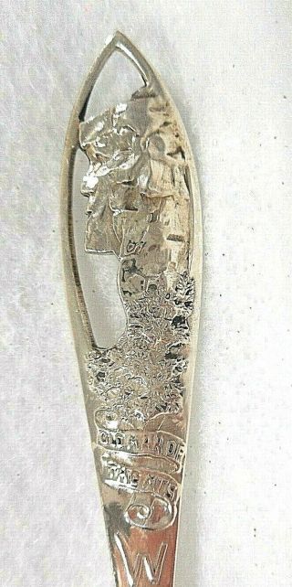 Sterling Silver Souvenir Spoon White Mountains,  Nh - Old Man In The Mountain