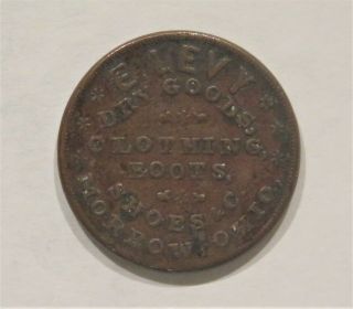 Rare Civil War Store Card Token - Morrow,  Ohio - 1863