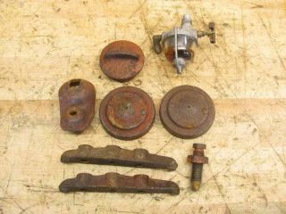 Vintage Antique Ji Case Dc Tractor Parts Caps Light Brackets Misc Parts