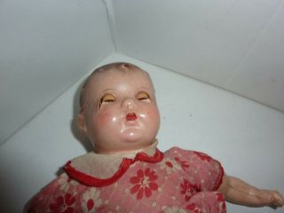 Antique IDEAL 20 USA Composition Baby Doll Crier? Cloth Body Sleep Eyes 3