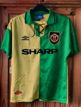 Very Rare Manchester United Football Shirt 1992 - 1994 Umbro M Newton Heath 3rd