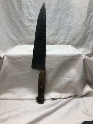 Antique F.  Dick Germany Carbon Steel Chefs Butchers Knife Knives Vintage