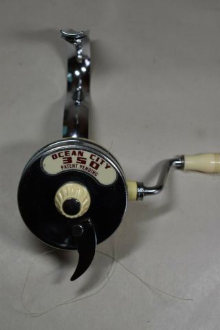 Vintage Ocean City No.  350 Spinning Fishing Reel,  Box & Papers Made In The Usa