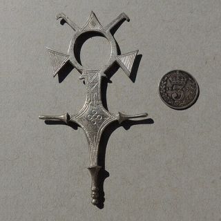 An Old Antique Silver Tuareg Agadez Silver Cross Niger Mali 51