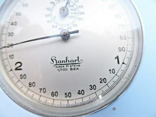 Rare Vintage Hanhart 1/100 second mechanical stop watch. 3