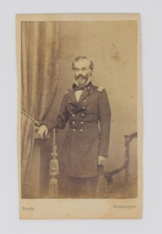 Civil War Cdv Union General Samuel P.  Heintzelman Rare Brady Washington Mark