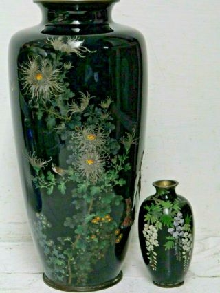 2 Very Fine Quality Old Japanese Cloisonne Vases - Decoration Rare L@@k