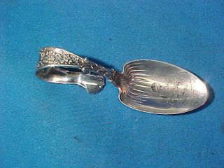 Early 20thc Sterling Silver Baby Spoon W Froggy Went A Courting Design
