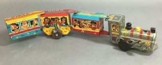 Antique Line Mar Toys Tin Choo Choo Circus Wind - Up Train