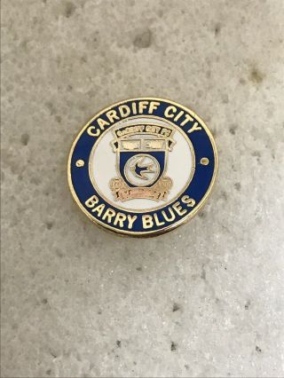Very Rare Cardiff City Supporter Enamel Badge - Barry Blues - Based Fan