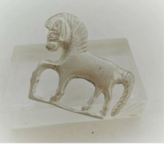 Museum Quality Ancient Roman Ar Silver Fibula Brooch In The Form Of A Horse