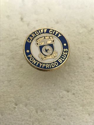 Very Rare Cardiff City Supporter Enamel Badge - Pontypridd Blues - Based Fan