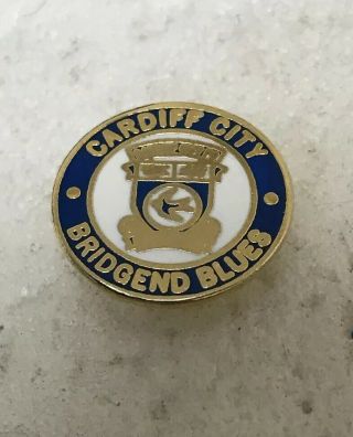 Very Rare Cardiff City Supporter Enamel Badge - Bridgend Blues - Based Fan
