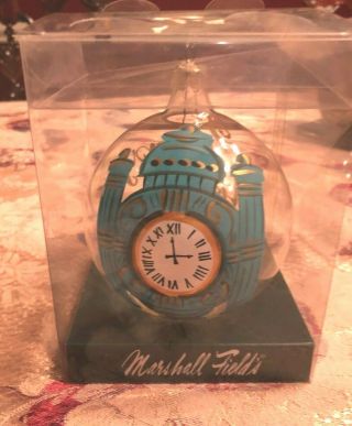 Rare Marshall Fields 2005 Glass Hand Painted Famous Clock