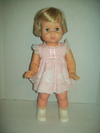 Vintage Mattel 18 " Baby First Steps Doll Blonde 1964