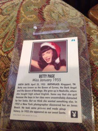 1993 PLAYBOY COLLECTOR CARD 6 Betty Page Miss January 1955 rare 2