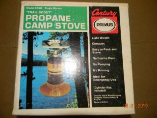 Vintage Century Primus Propane Camp Stove Trail Scout Model 2058 Usa