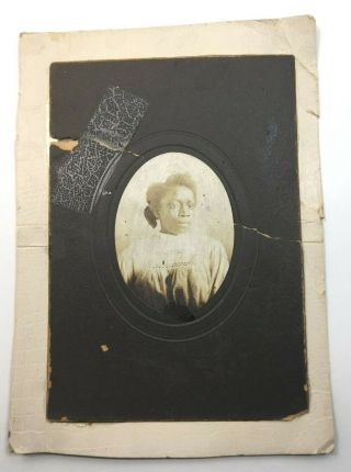 Antique Cabinet Photo,  Young Black Woman,  Overall 7 X 5 ",  Matting