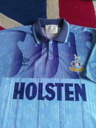 Very Rare Vintage 1991/92 Tottenham Hotspur Away Shirt Umbro Large Holsten