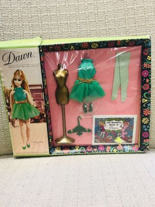 Vintage Topper Dawn Doll Fashion - Green Fling Fits Pippa Nrfb
