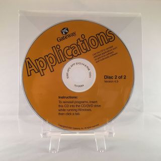 RARE Gateway Applications Disc 2 Reinstall 2001 CD - Scratch Disc XD19 2