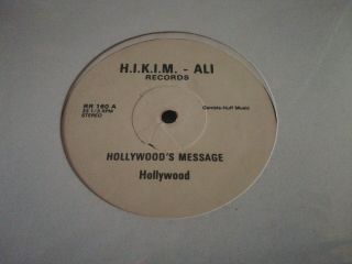 Dj Hollywood - Hollywoods Message Rare Old School Rap Vinyl Promo 12 " Record