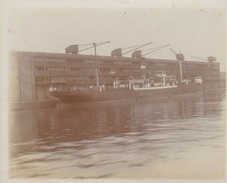 Rare Old Photo Crane Building Steamer Manchester Ship Canal 1910s F7