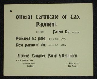 Rare John M.  Browning/colt.  50 Cal Machine Gun Patent Tax Receipt "