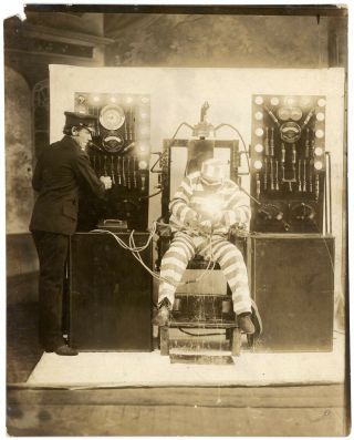 Rare Execution By Electric Chair Capital Punishment Vintage Photo