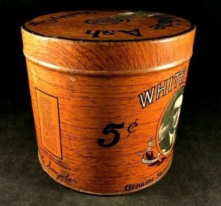 Vintage WHITE ASH CIGARS TOBACCO TIN Very Rare Old Advertising Can 2