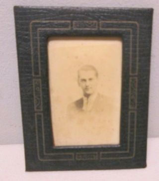 Vintage Antique Small Portrait Photo Of A Man In Frame