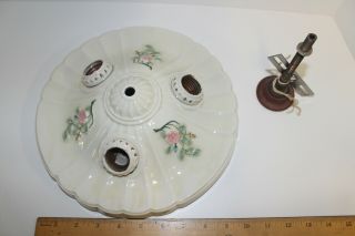 Vintage Porcelier Ceramic Triple Socket Porcelain Ceiling Light Fixture Sconce