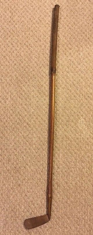 Vintage Antique Wood Hickory Shaft Golf Club Unmarked Double Face Putter 1 Iron