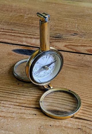 Antique Metal Compass With Mirror - 8.  5cm