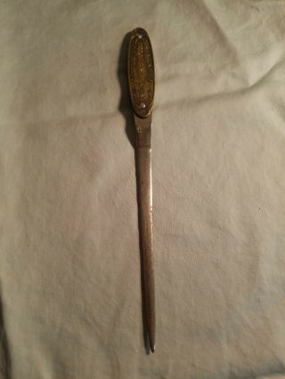 Vintage Antique Letter - Opener From The Western Department Chicago Sun Insurance